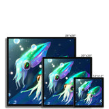 Squids in Sea Framed Print