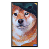 Artist Shiba Inu Framed Canvas