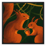 Squirrels in Forrest Framed Canvas