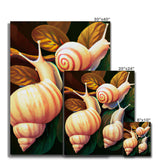 Snail on Leaves Canvas