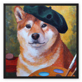 Artist Shiba Inu Framed Canvas