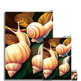 Snail on Leaves Rolled Canvas