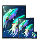 Squids in Sea Framed Print