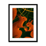 Squirrels in Forrest Framed & Mounted Print