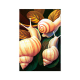 Snail on Leaves Rolled Canvas
