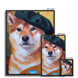 Artist Shiba Inu Framed Canvas