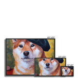 Artist Shiba Inu Framed Canvas