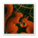 Squirrels in Forrest Framed Print