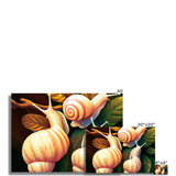 Snail on Leaves Rolled Eco Canvas