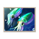 Squids in Sea Framed Print