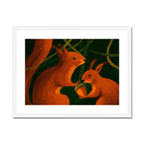 Squirrels in Forrest Framed & Mounted Print