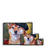 Artist Shiba Inu Framed Canvas