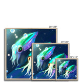 Squids in Sea Framed Print