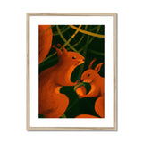 Squirrels in Forrest Framed & Mounted Print