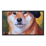 Artist Shiba Inu Framed Canvas