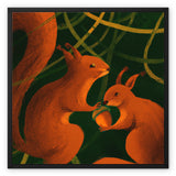 Squirrels in Forrest Framed Canvas