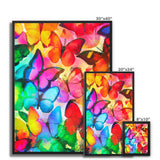 Colorful Butterflies Framed Canvas