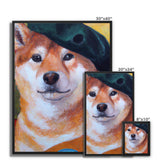 Artist Shiba Inu Framed Canvas