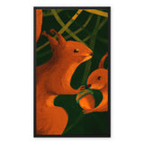 Squirrels in Forrest Framed Canvas