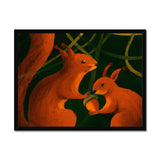 Squirrels in Forrest Framed Print