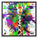 Rainbow Giraffe Framed Canvas