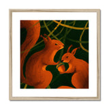 Squirrels in Forrest Framed & Mounted Print