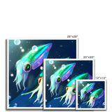 Squids in Sea Framed Print