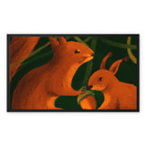 Squirrels in Forrest Framed Canvas