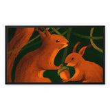 Squirrels in Forrest Framed Canvas