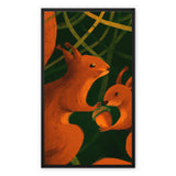 Squirrels in Forrest Framed Canvas