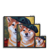 Artist Shiba Inu Framed Canvas