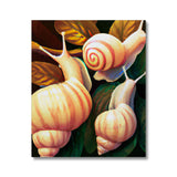 Snail on Leaves Canvas