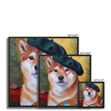 Artist Shiba Inu Framed Canvas