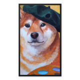 Artist Shiba Inu Framed Canvas