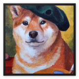 Artist Shiba Inu Framed Canvas