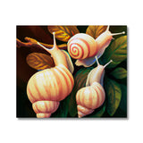 Snail on Leaves Canvas