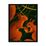 Squirrels in Forrest Framed Print